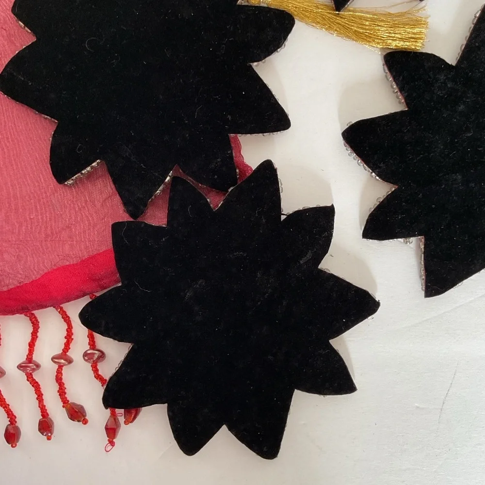 NWOT Red beaded poinsettia coasters